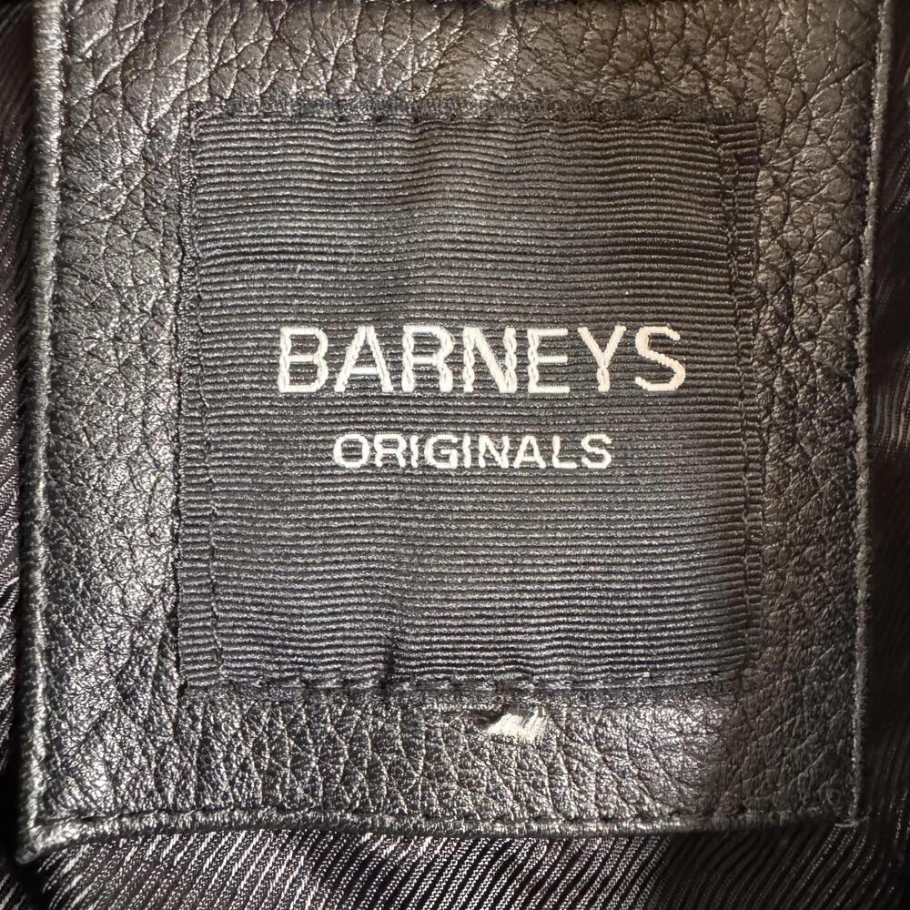 Barney's Originals Clara Black Leather Moto Jacket - Size 4 - Picture 3 of 10